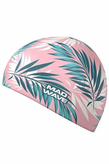 Silicone Swim Caps^Mad Wave Foliage Big