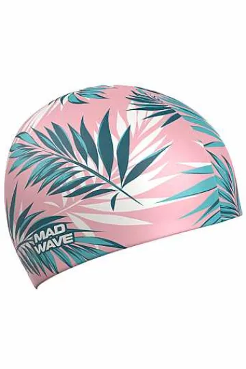 Silicone Swim Caps^Mad Wave Foliage Big