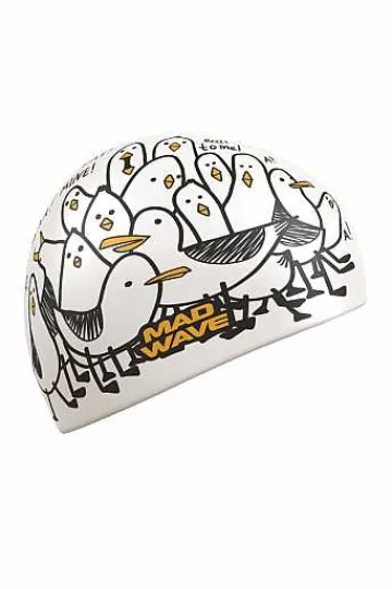 Silicone Swim Caps^Mad Wave Seagulls