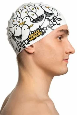 Silicone Swim Caps^Mad Wave Seagulls