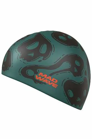 Silicone Swim Caps^Mad Wave Skulls