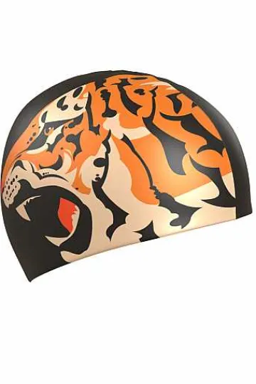 Silicone Swim Caps^Mad Wave Tiger