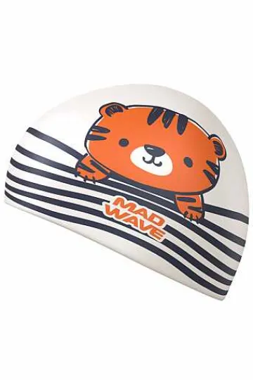 Silicone Swim Caps^Mad Wave Tiger